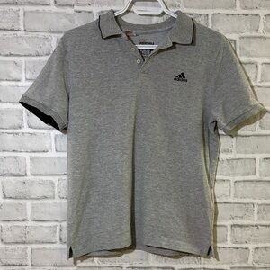 ADIDAS Gray Polo with Black Trim, boys size 13-14